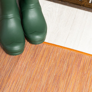 Ethan Modern Flatweave Solid, Orange, 2'x8'