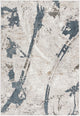 8"x11" Navy and Ivory Abstract Distressed Area Rug