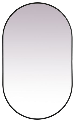 Home Living Metal Frame Oval Mirror 36x60 Inch, Black