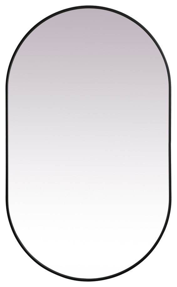 Home Living Metal Frame Oval Mirror 36x60 Inch, Black