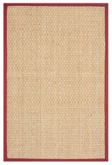 Safavieh Natural Fiber Nf114D Bordered Rug, Natural/Red, 9'0"x12'0"