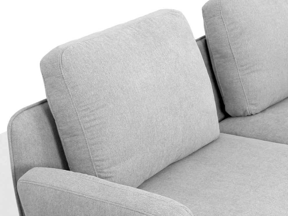 Divani Casa Dounie Light Gray Fabric Sofa