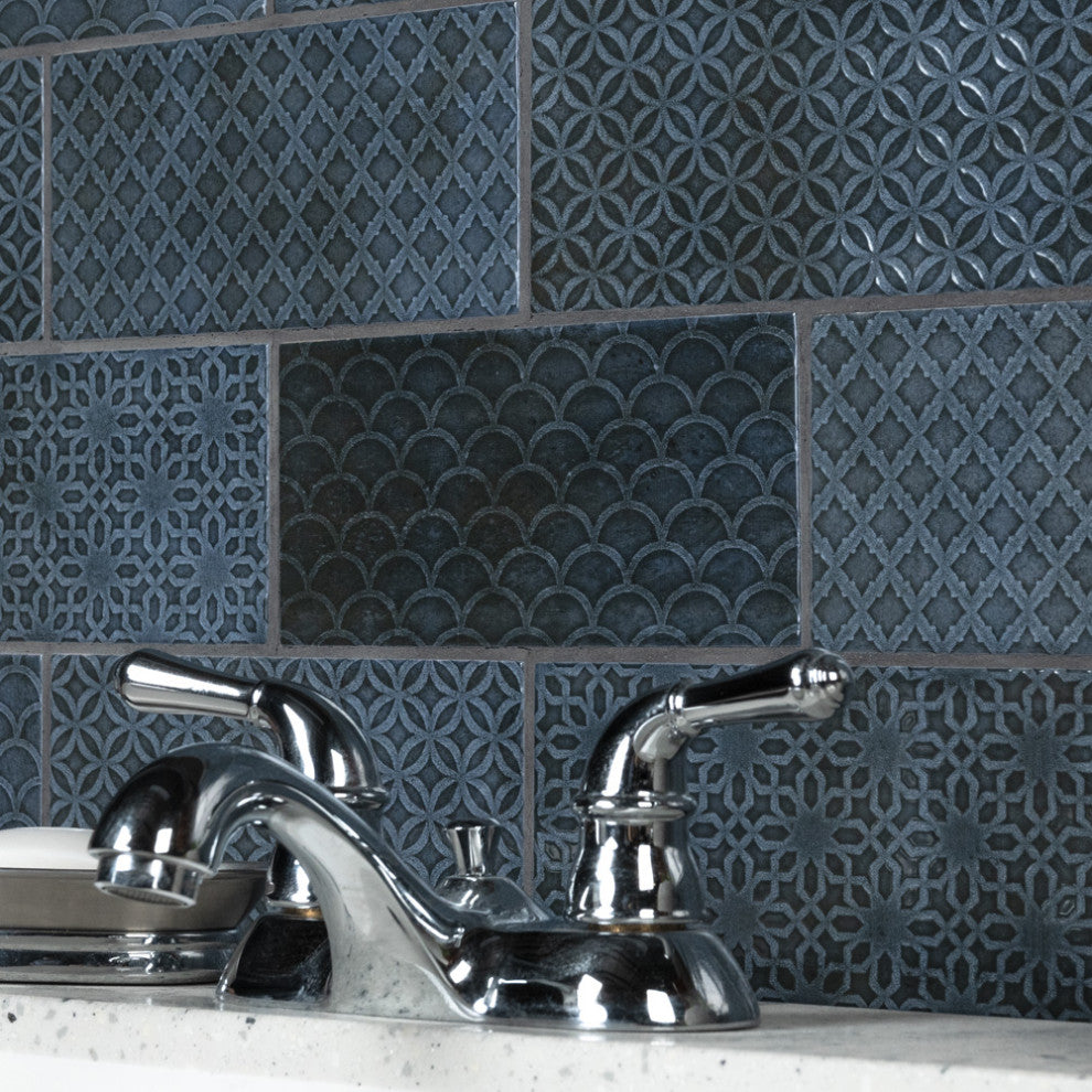 Camden Decor Ceramic Subway Wall Tile, Blue