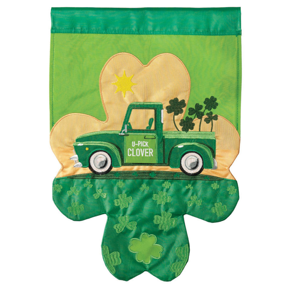 Flag  Double Applique  Truck U-Pick Clover Polyester Garden