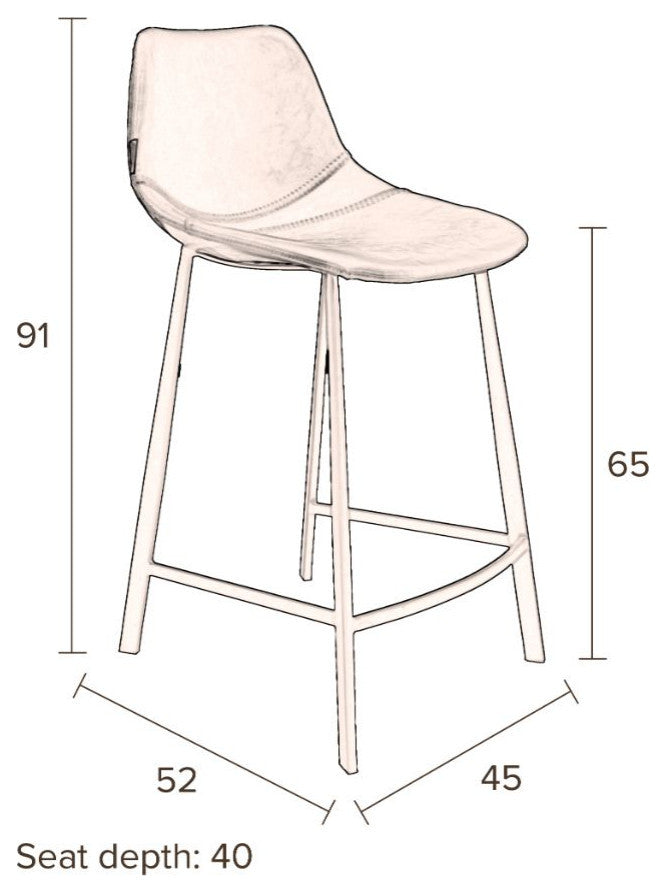 Black Counter Stool (2) | Dutchbone Franky