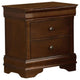 Pemberly Row 3-Drawers Traditional Wood Nightstand in Brown Cherry