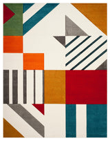 Safavieh Hollywood Collection HLW709 Rug, Ivory/Peacock Blue, 8'x10'