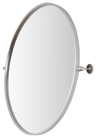 Home Living Round Pivot Mirror 30 Inch, Silver