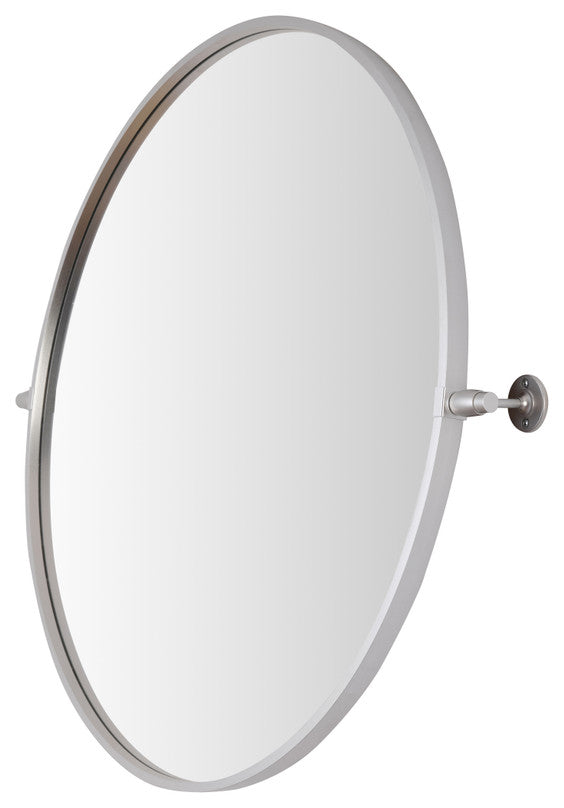 Home Living Round Pivot Mirror 30 Inch, Silver