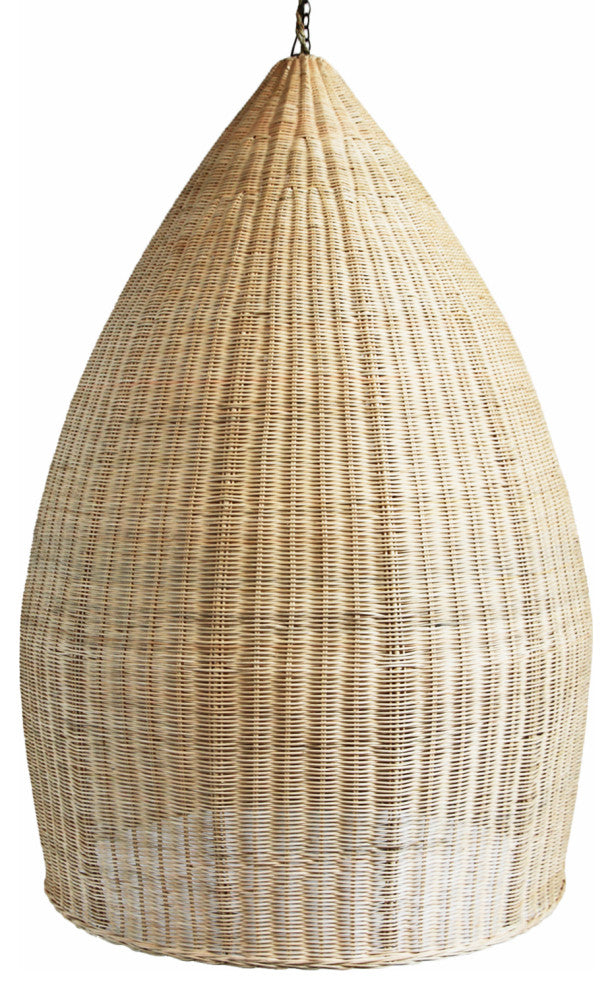 Raw Wicker Pod Lantern Medium