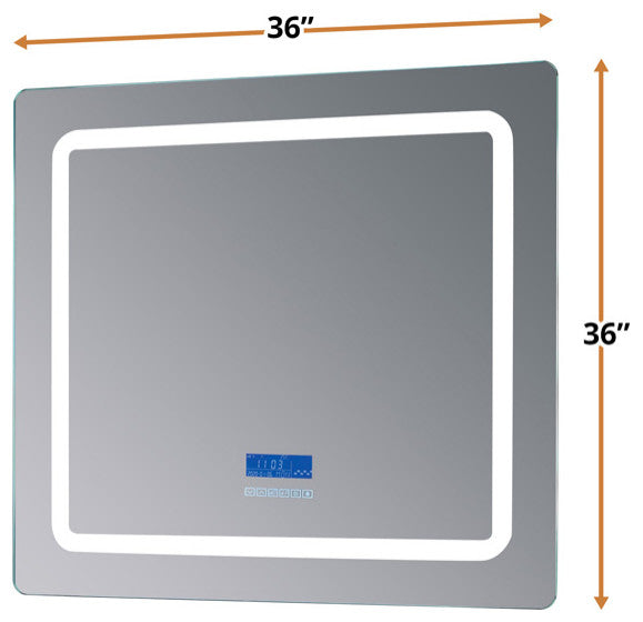 Caldona 36" Wide x 36" Tall LED Mirror w/ Defogger