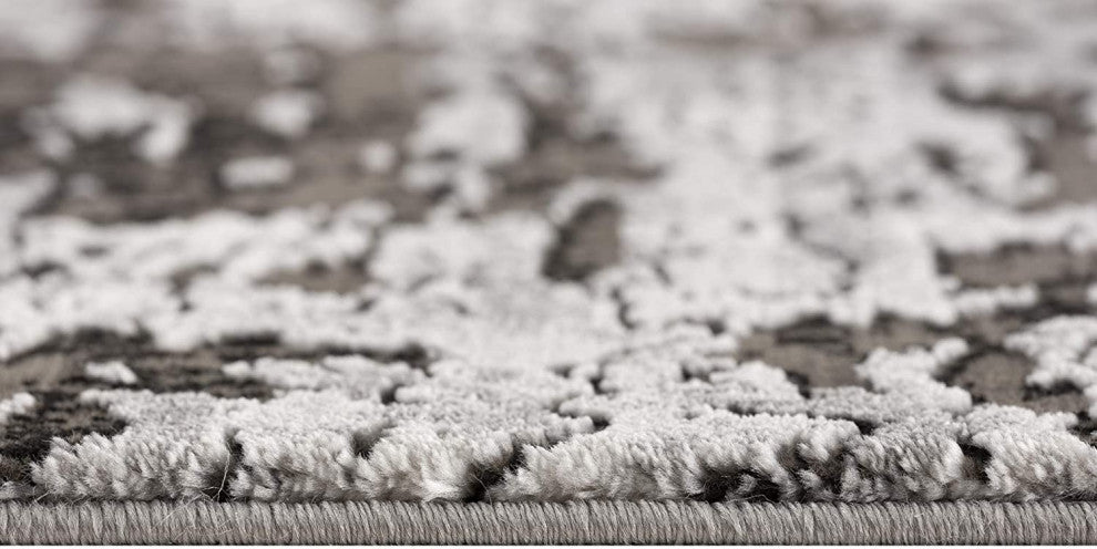 4' X 6' Gray Abstract Dhurrie Area Rug