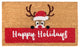 RugSmith Red Machine Tufted Happy Holidays Reindeer Doormat, 18" x 30"