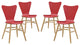 Cascade Dining Chair Set of 4, Red
