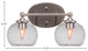 Capri 2-Light Bath Bar, Brushed Nickel/Clear Bubble