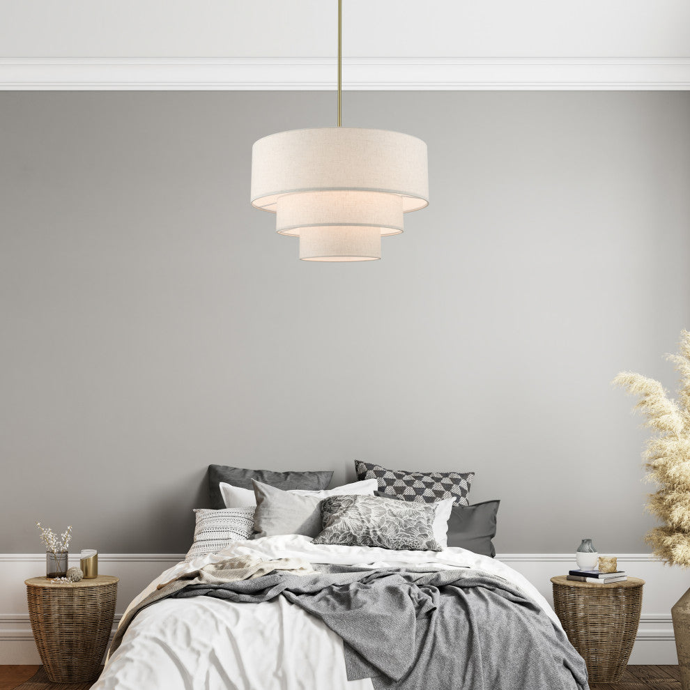Livex Lighting Gladstone 4-Light Antique Brass Pendant Chandelier
