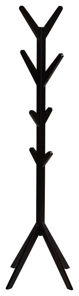Cortesi Home Gunther Wooden Coat Rack Tree, Dark Espresso 8-Hooks