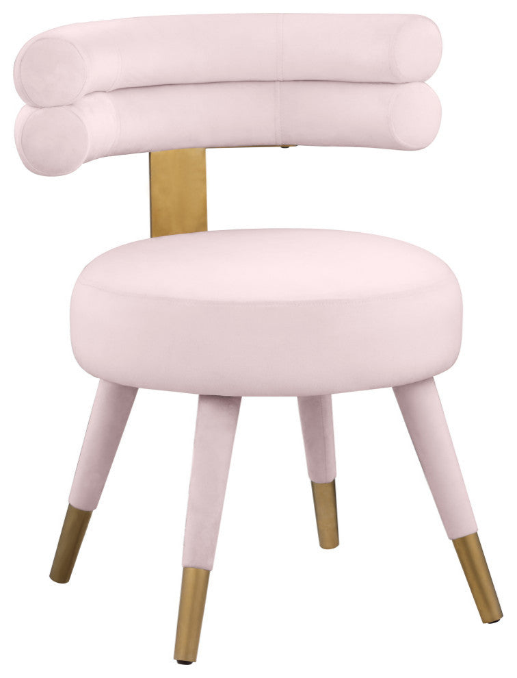 Fitzroy Velvet Upholstered Dining Chair (Set of 2), Pink