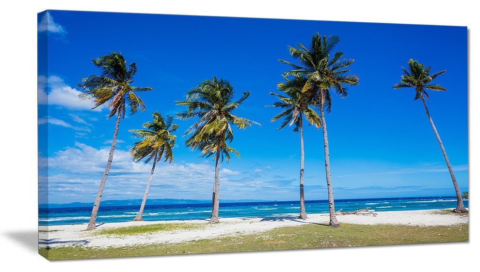"Bright And Clear Tropical Beach" Seascape Art Canvas, 1 Panel, 60"x28"