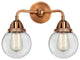 Beacon Bath Vanity Light, Antique Copper, Clear, Clear