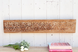 Whitewash Carved Teak Wall Panel