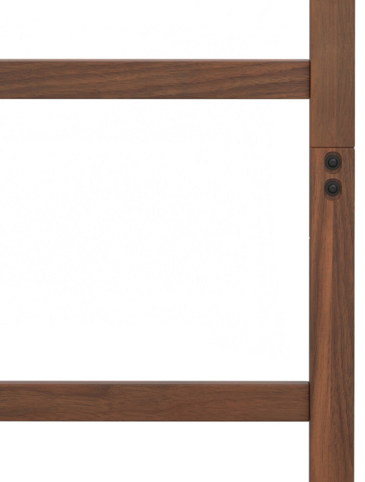 Bray Solid Acacia Wood Bath Towel and Blanket Ladder Shelf, Natural Walnut