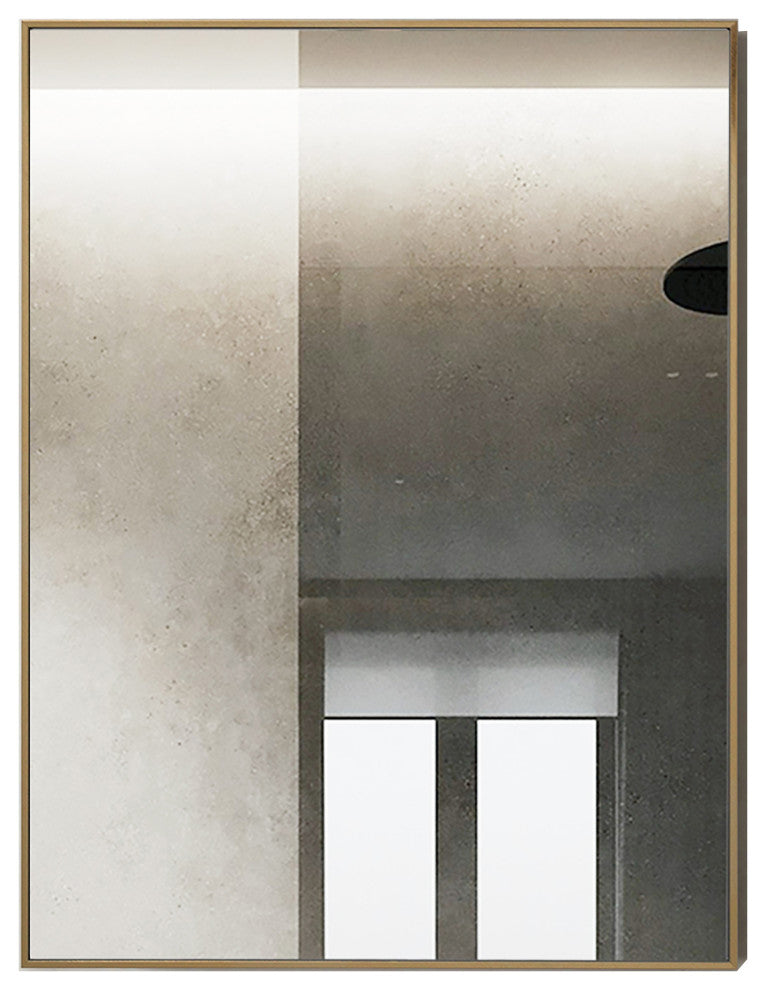 Vanta Metal Framed Wall Mirror with Dual Mounting Brackets, Gold, 31.5 in. X 23.6 in.