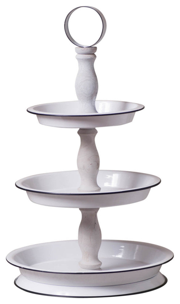 Irvin's Country Tinware 3 Tier Organizer, White