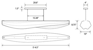 Lenis LED Linear Pendant, Walnut, 3500k - 277v