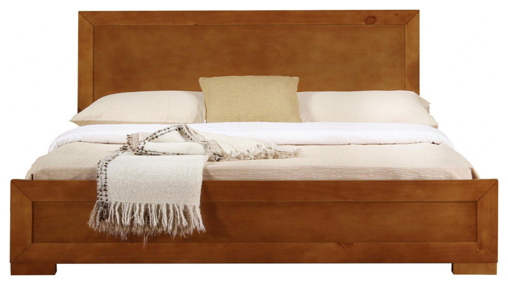 Moma Oak Wood Platform Twin Bed With Nightstand