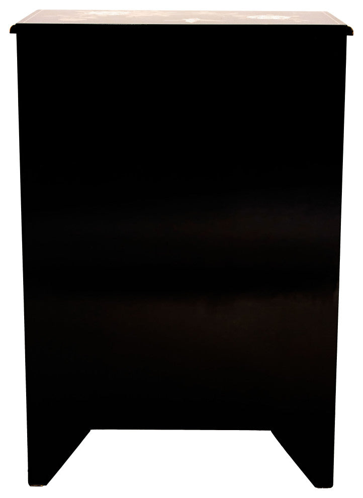 Black Lacquer Half-Round Cabinet Royal Ladies