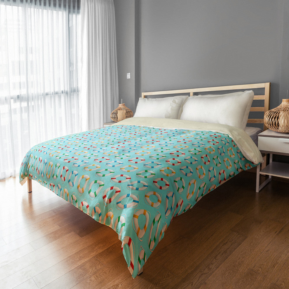 Lifesaver Pattern King Duvet Cover