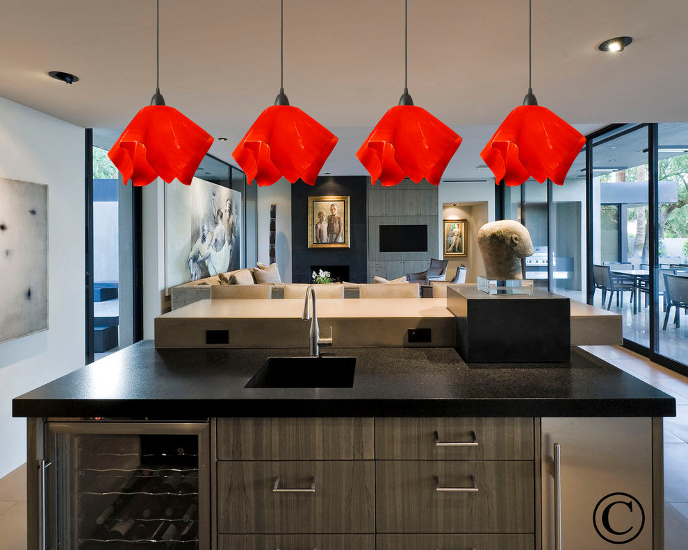 Jezebel Radiance Flame Track Light, Large, Fiery Red