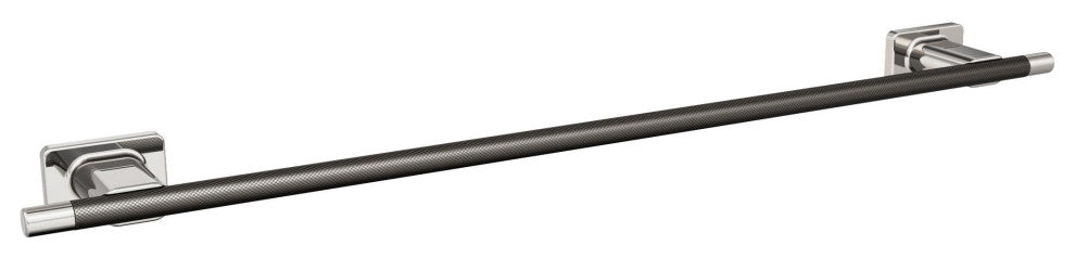 Amerock Esquire Contemporary Towel Bar, Polished Nickel/Gunmetal, 24" Center-to-
