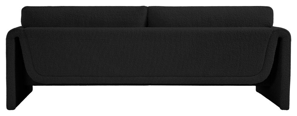 Stylus Boucle Fabric Upholstered Sofa, Black
