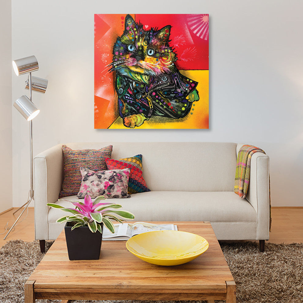 "Albert The Baby Cat" by Dean Russo, Canvas Print, 18"x18"