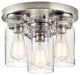 Flush Mount 3-Light, Brushed Nickel