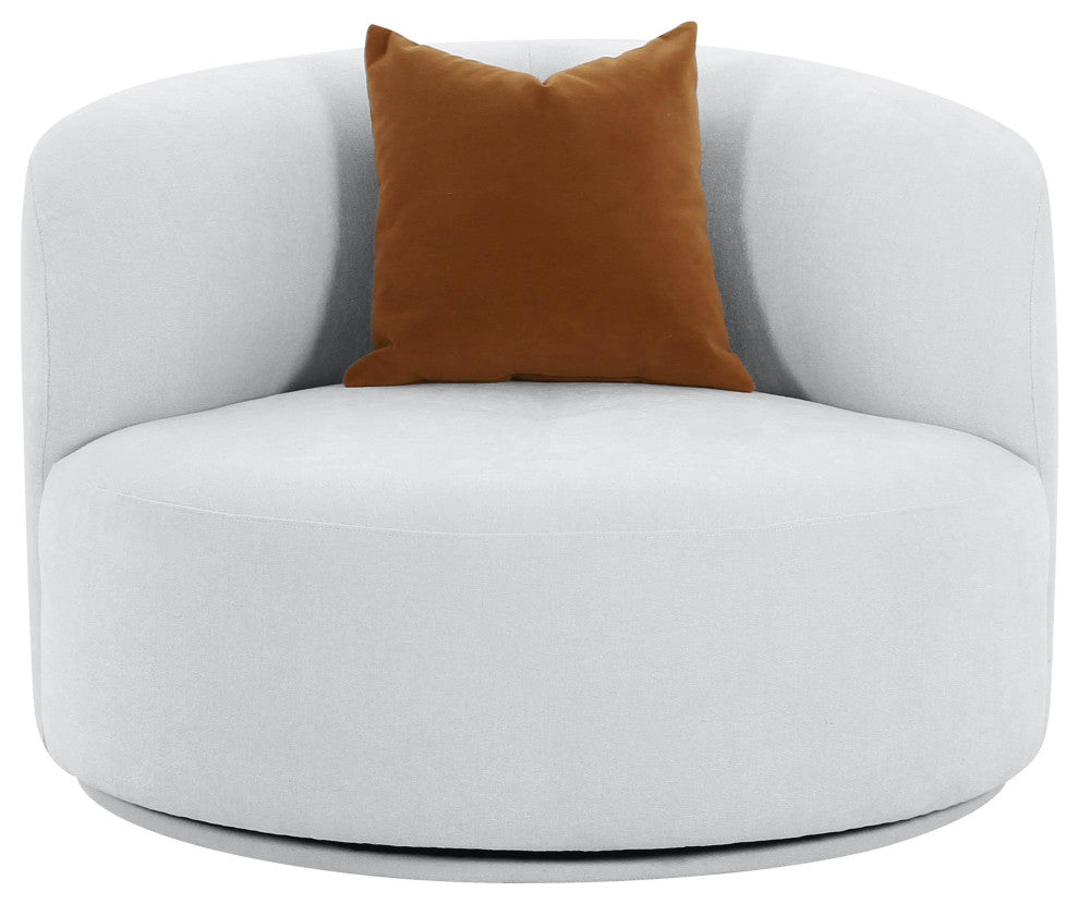 Fickle Grey Velvet Swivel Chair - Grey