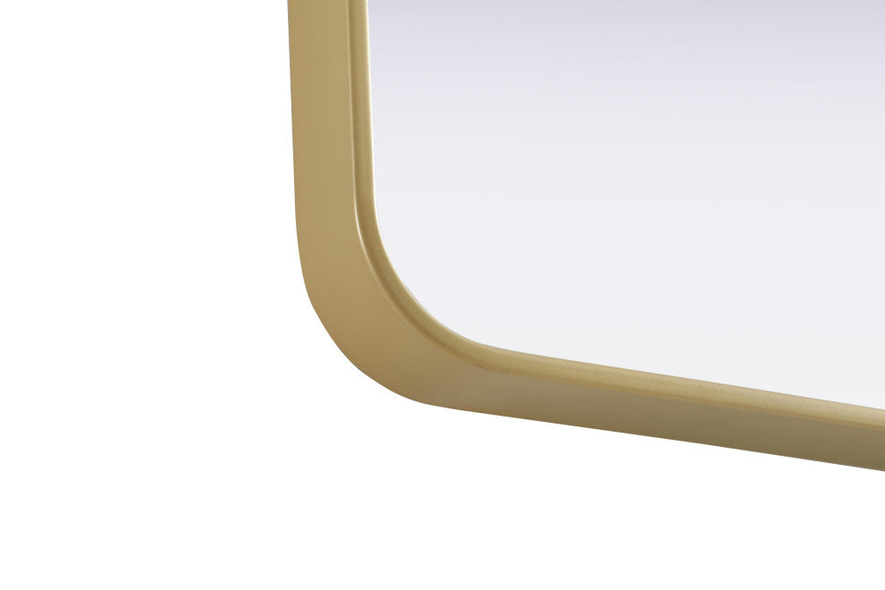 Home Living Contour Metal Square Mirror 24x24, Brass