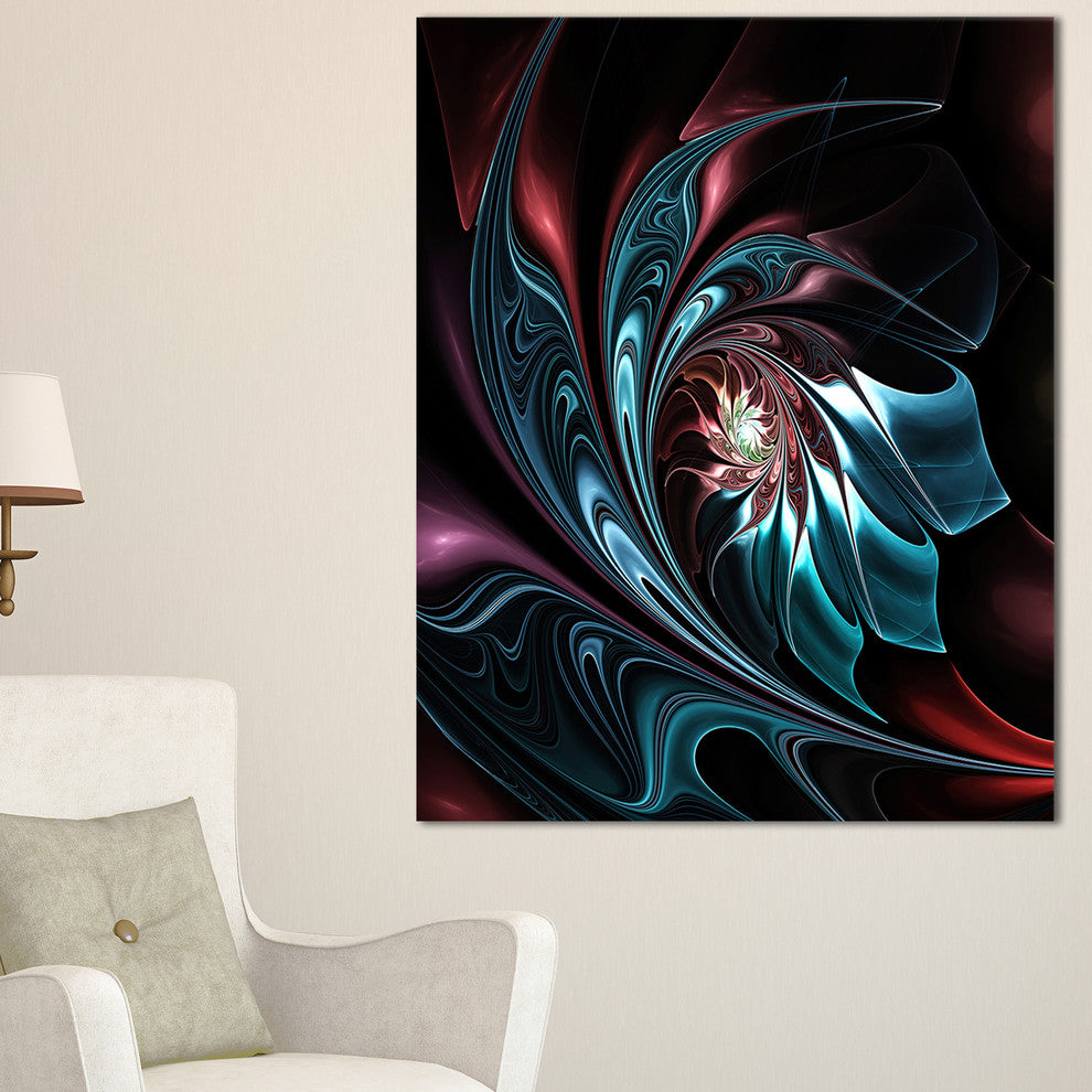 "Blue Abstract Floral Shapes" Floral Wall Art Canvas, 30"x40"