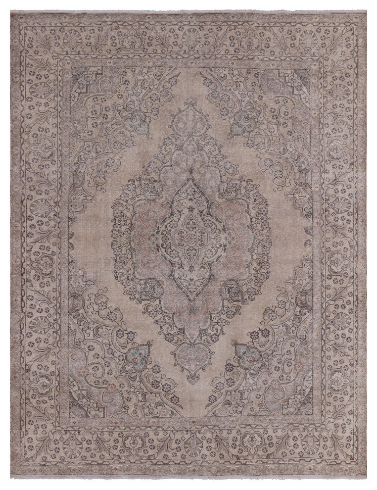Persian Vintage White Wash Hand Knotted Rug 9' 9" X 12' 7" Q4712