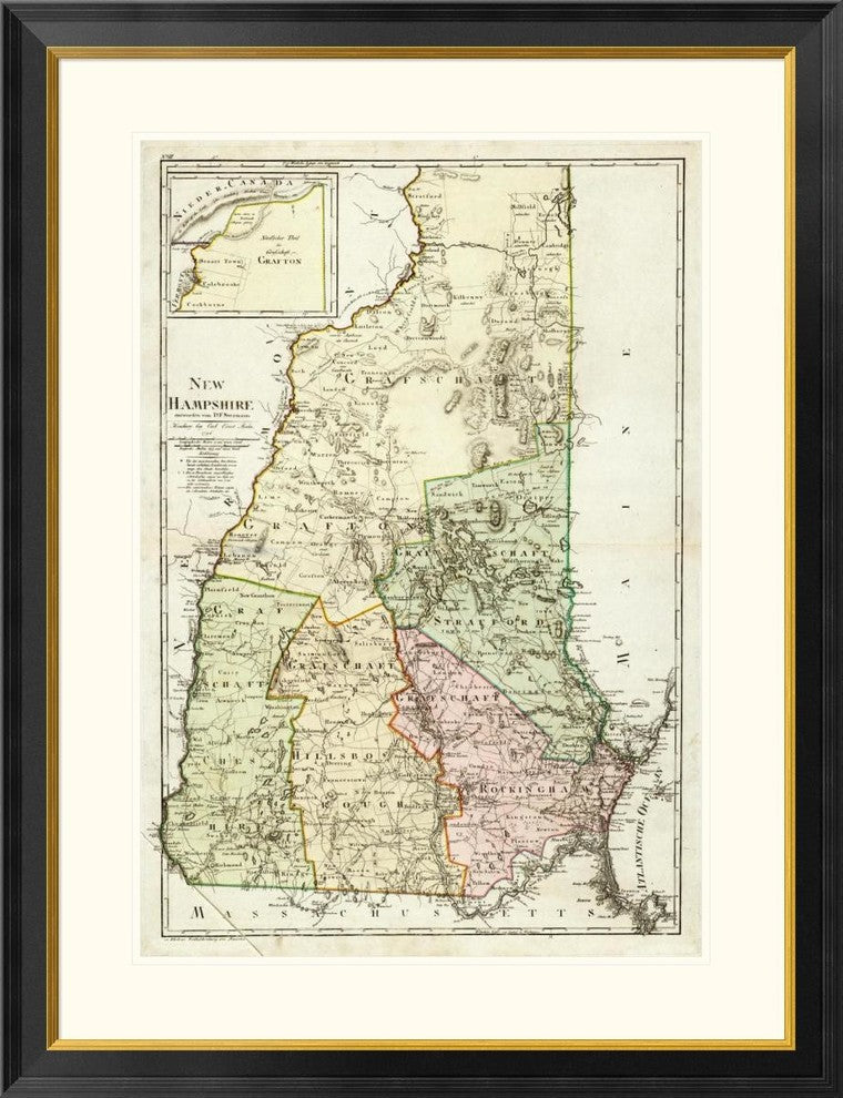 "New Hampshire, 1796" Framed Digital Print by Daniel Friedrich Sotzmann, 31x40"