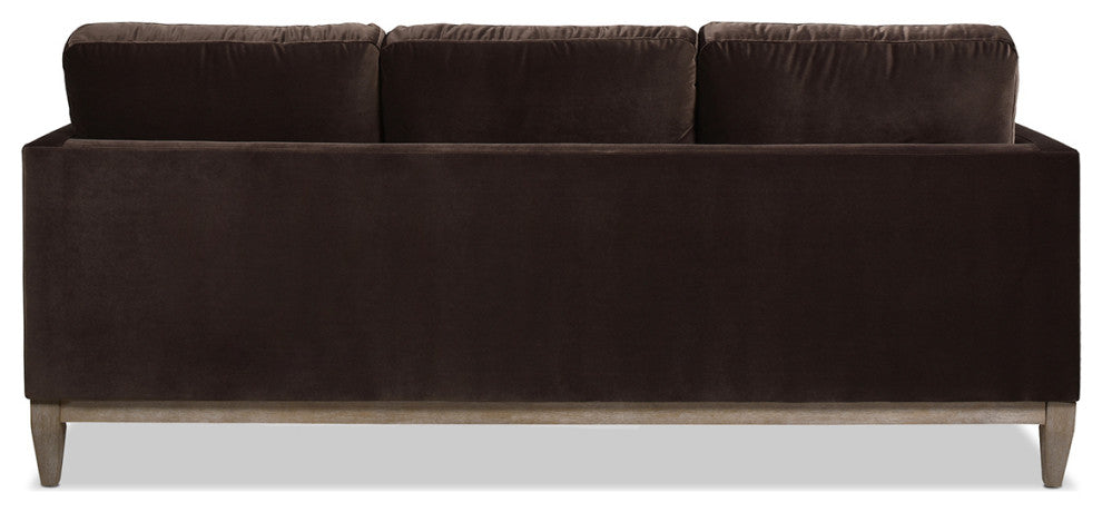 Knox 84" Modern Farmhouse Sofa, Deep Brown Performance Velvet