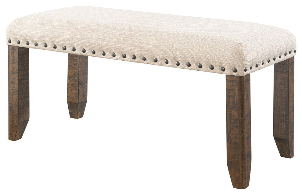 Dex 6-Piece Dining Set, Table, 4 Upholstered Side Chairs and Bench