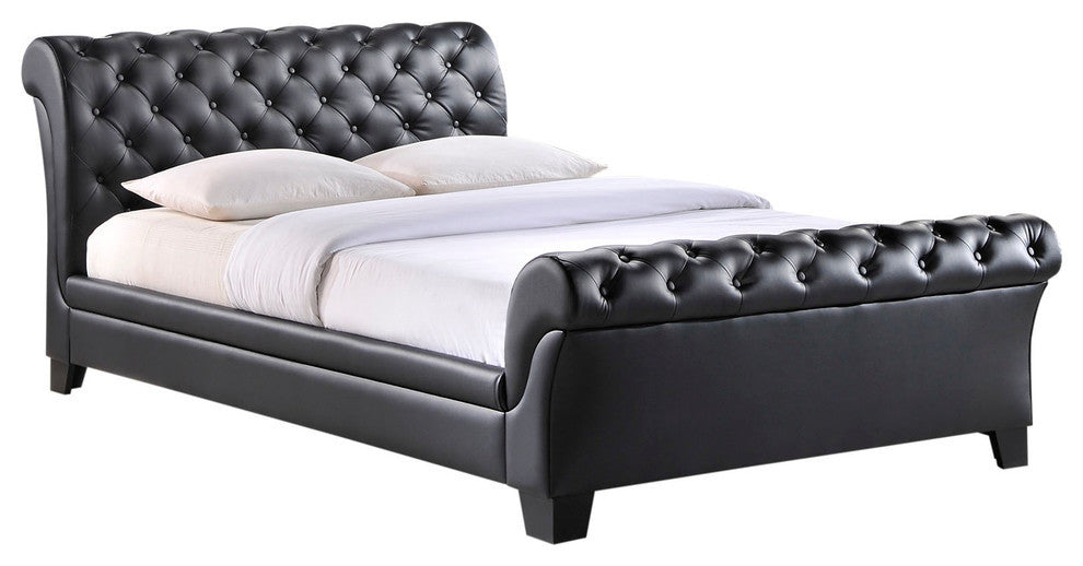 Modern Contemporary Bedroom Queen Bed Frame Black