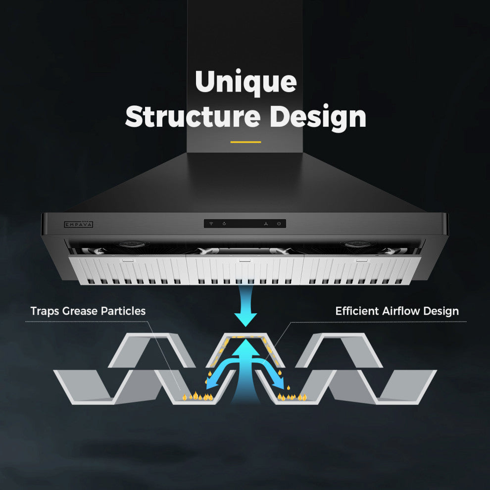 Empava 30" 380 CFM Wall Mount Range Hood With Ducted Exhaust Vent