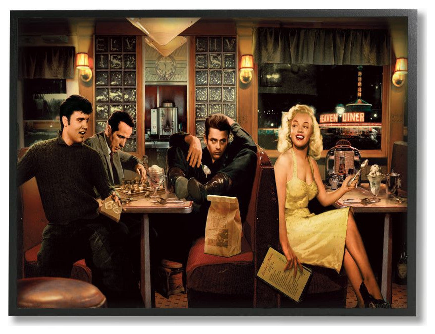 Stupell Industries Diner Dinner Vintage Hollywood Movie Star, 11 x 14