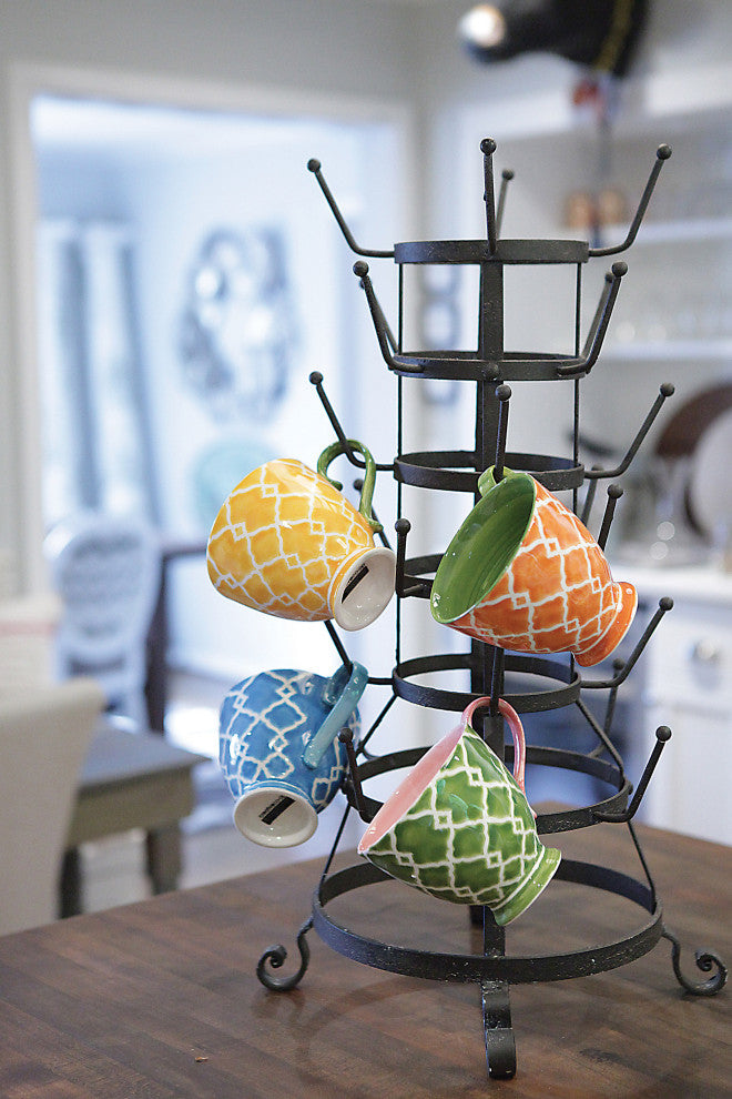 Metal Bottle/Mug Holder With 24 Hooks
