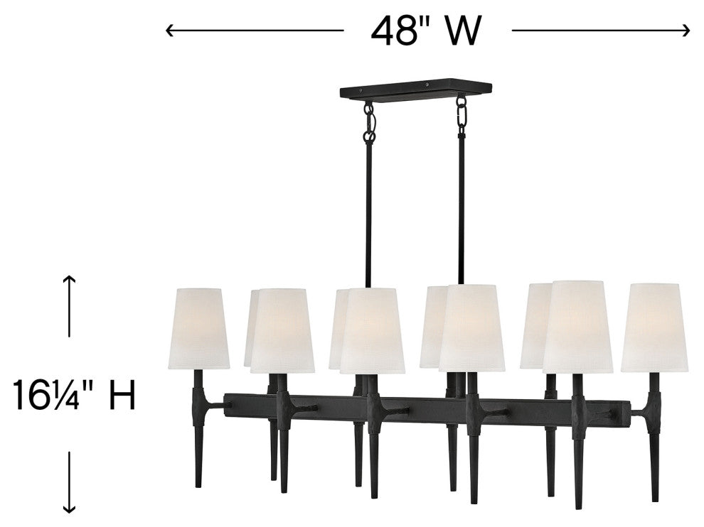 Hinkley Beaumont Medium Ten Light Linear, Black
