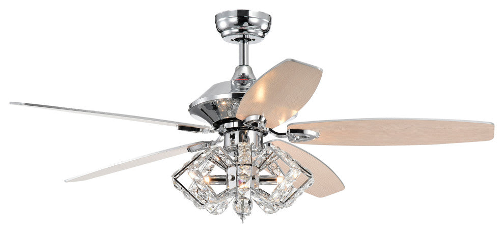 WAREHOUSE OF TIFFANY'S CFL-8453REMO-CH Magee 52 in. 4-Light Indoor Chrome